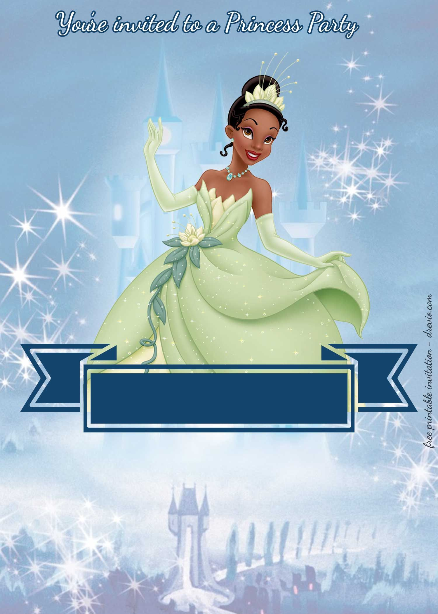 Free Princess Party Birthday Invitation Templates intended for Free Printable Princess Tiana Invitation Template