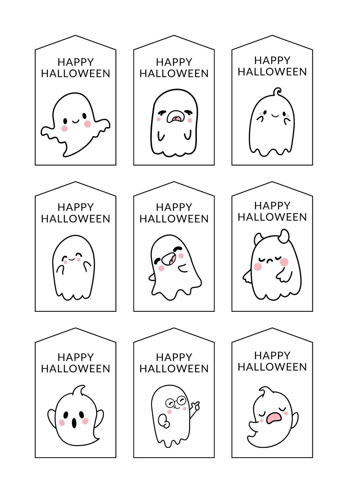 Free Printable And Customizable Halloween Tag Templates | Canva inside Free Printable Happy Halloween Tags