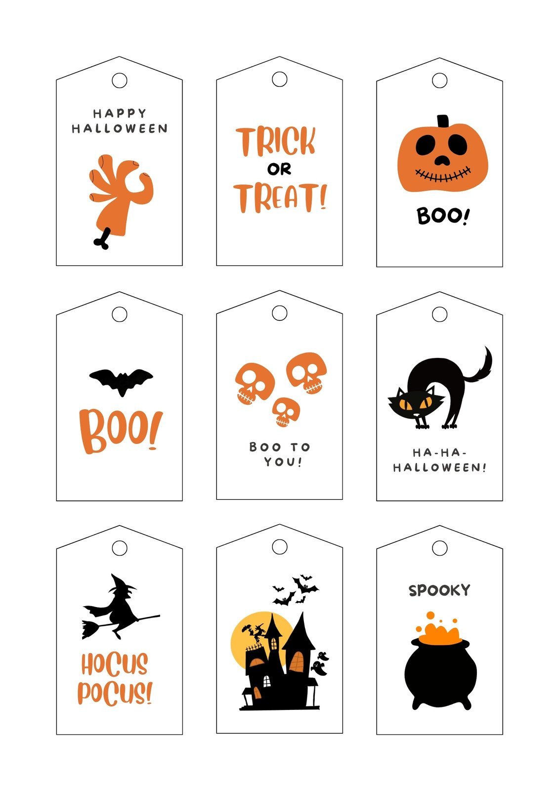 Free Printable And Customizable Halloween Tag Templates | Canva inside Free Printable Happy Halloween Tags