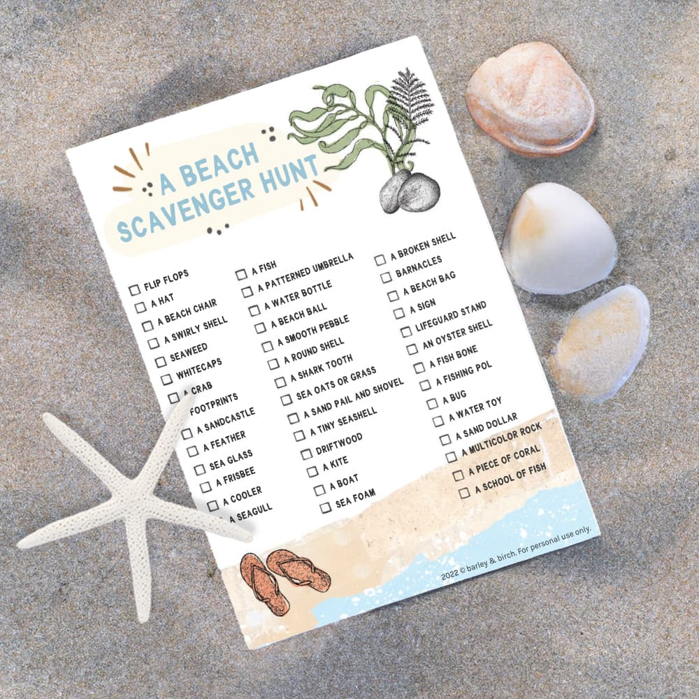 Free Printable Beach Scavenger Hunts For Kids Of All Ages regarding Free Printable Beach Scavenger Hunt