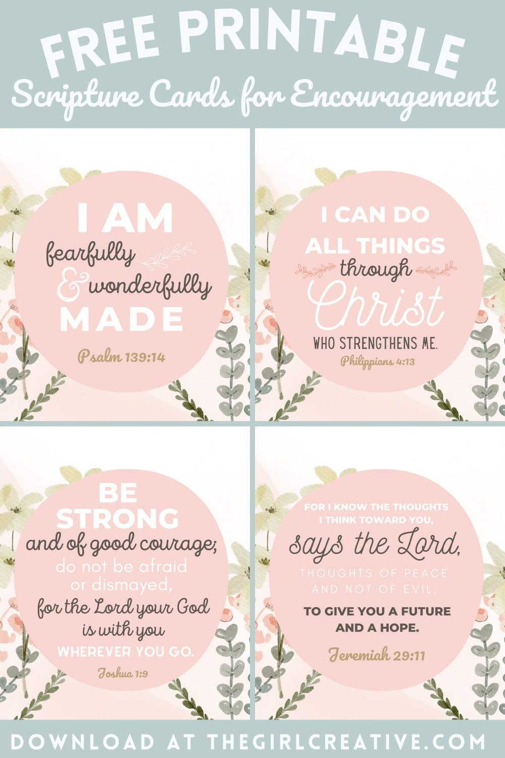 Free Printable Bible Verses For Encouragement - The Girl Creative with regard to Printable Bible Verses Free