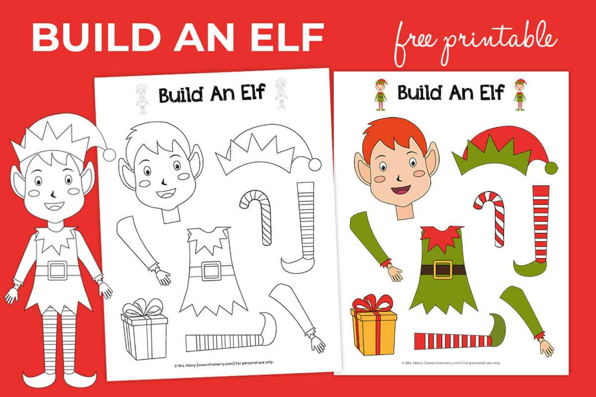 Free Printable Build An Elf Christmas Activity | Mrs. Merry for Free Christmas Elf Printables