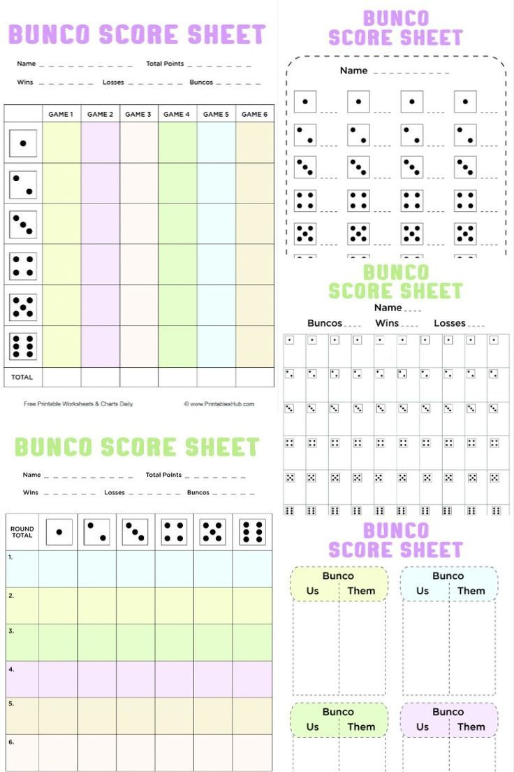 Free Printable Bunco Score Sheets + Table Tally Sheet [Pdf Included] for Printable Bunco Score Sheets Free Download
