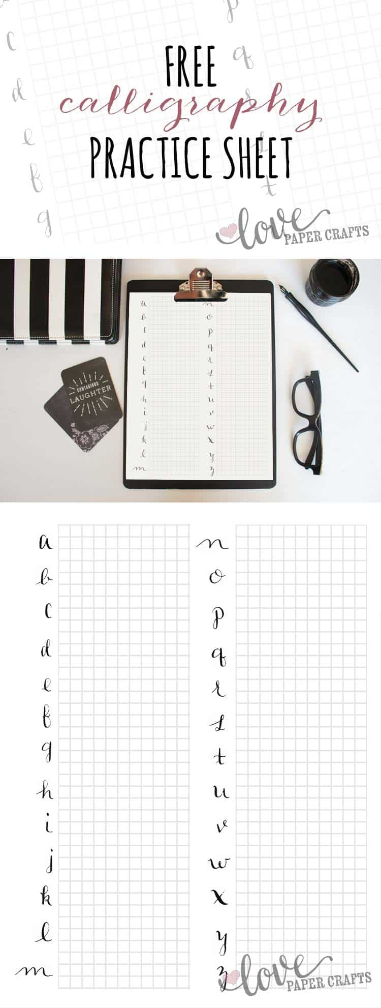 Free Printable Calligraphy Alphabet Practice Sheets intended for Modern Calligraphy Practice Sheets Printable Free