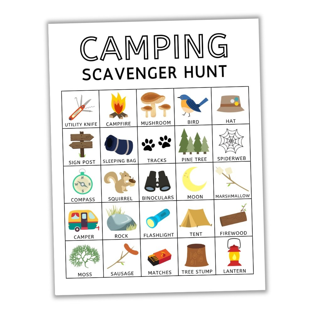 Free Printable Camping Scavenger Hunt For Kids - The Craft-At-Home for Free Camping Scavenger Hunt Printable