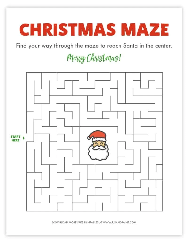 Free Printable Christmas Maze - Christmas Games And Activities throughout Christmas Mazes Free Printable