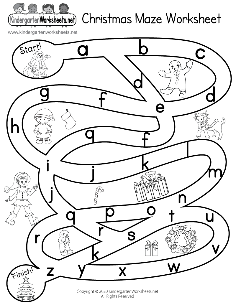 Free Printable Christmas Maze Worksheet throughout Free Printable Christmas Mazes