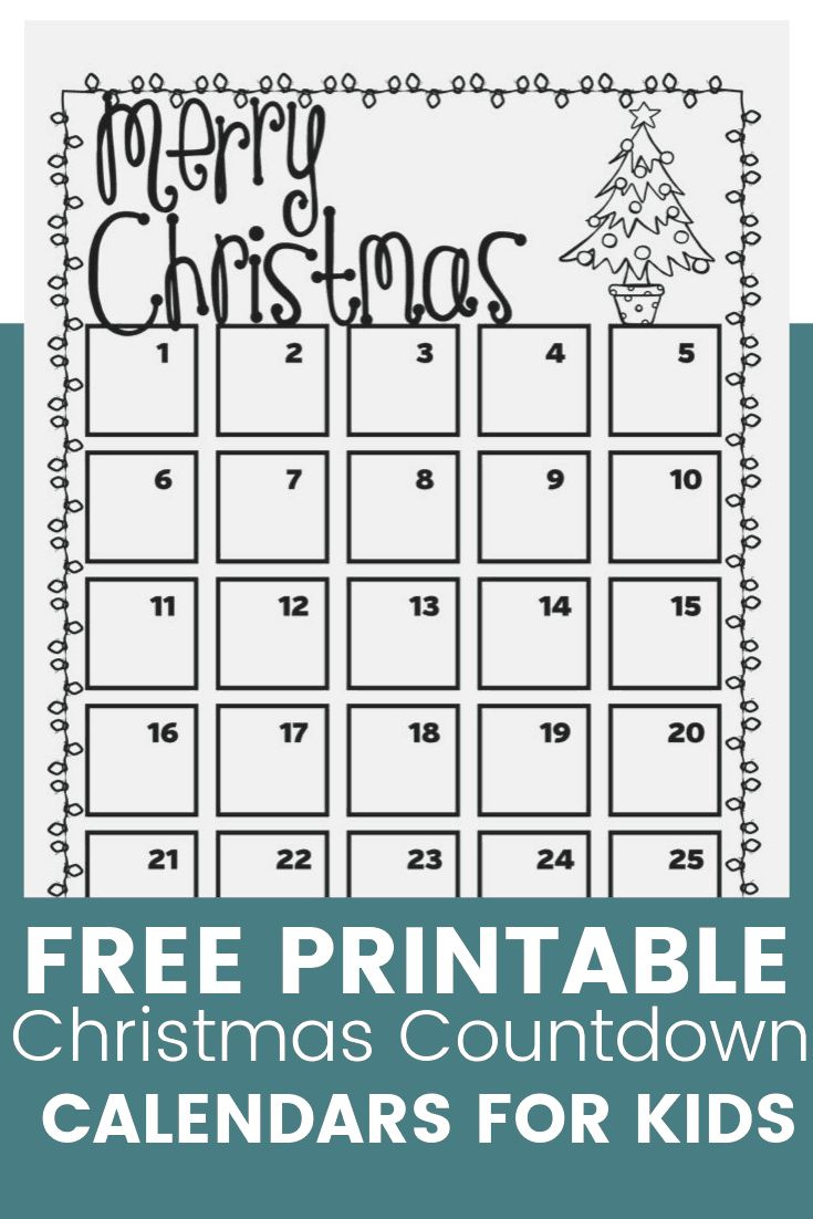 Free Printable Christmas Or Advent Countdown Calendars For Kids for Free Printable Christmas Countdown Calendar