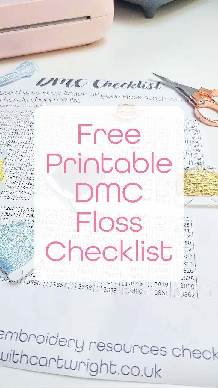 Free Printable Dmc Floss Checklist: Organise Your Thread Stash with Free Printable Dmc Floss Checklist