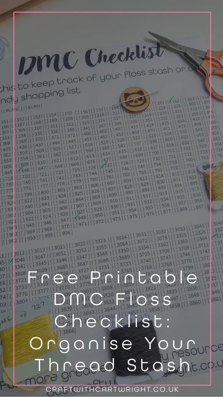 Free Printable Dmc Floss Checklist: Organise Your Thread Stash with regard to Free Printable Dmc Floss Checklist