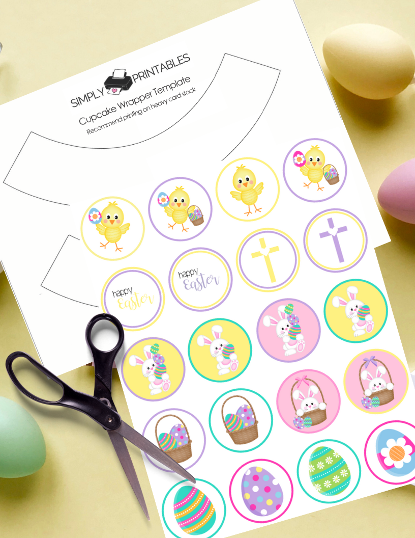 Free Printable Easter And Spring Cupcake Toppers - Simply Love inside Free Printable Easter Cupcake Toppers