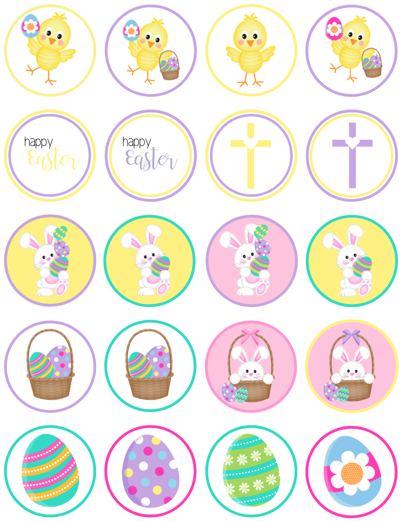 Free Printable Easter And Spring Cupcake Toppers - Simply Love with Free Printable Easter Cupcake Toppers