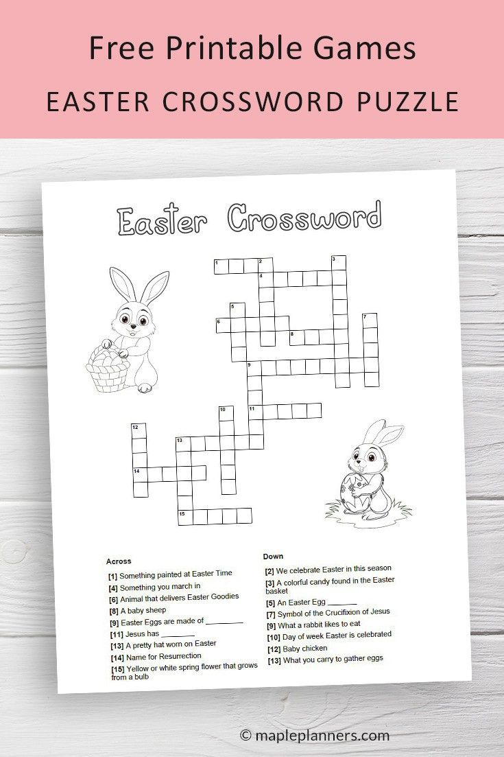 Free Printable Easter Crossword Puzzle | Fun Easter Activities For inside Easter Crossword Puzzles Printable