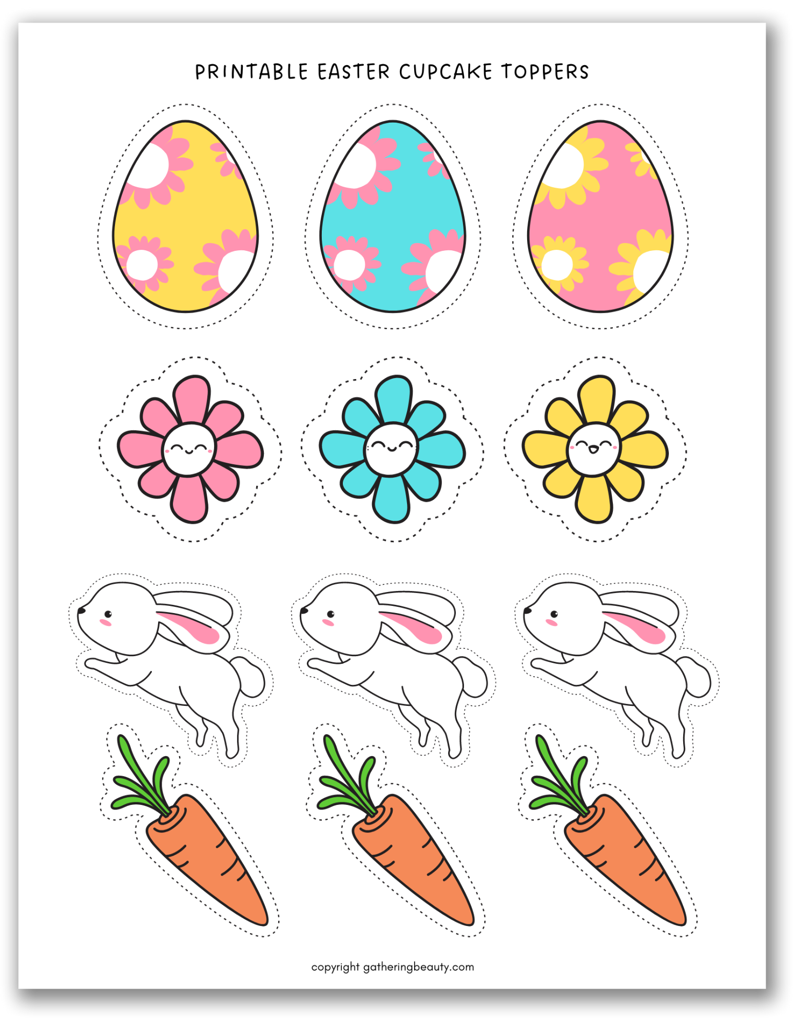 Free Printable Easter Cupcake Toppers — Gathering Beauty with regard to Free Printable Easter Cupcake Toppers