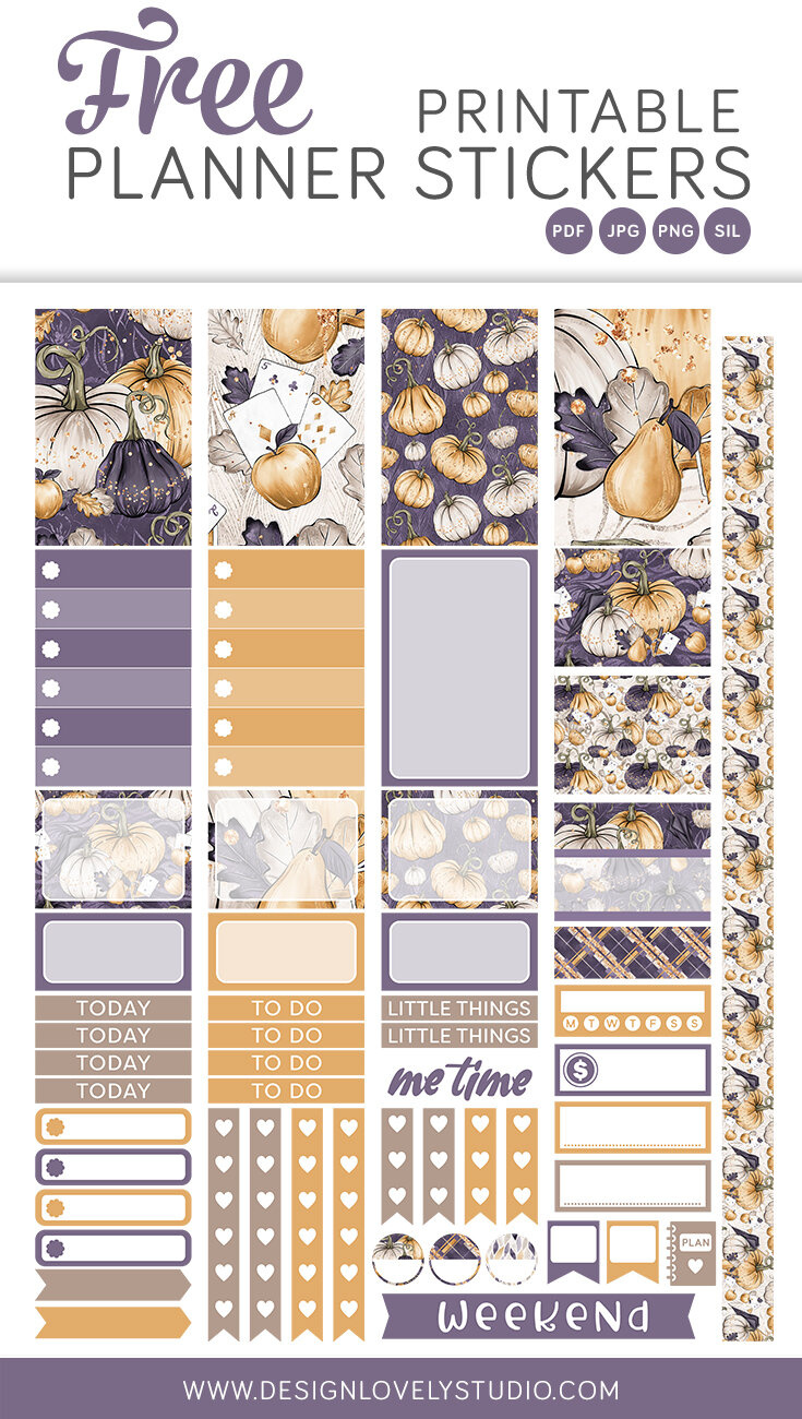 Free Printable Fall Planner Stickers — Design Lovely Studio in Free Happy Planner Printable Stickers