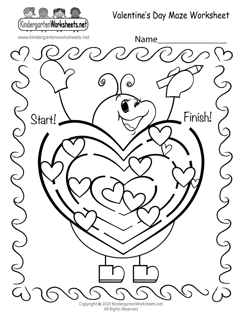 Free Printable Fun Valentine&amp;#039;S Day Maze Worksheet pertaining to Valentine&amp;#039;S Day Maze Free Printable