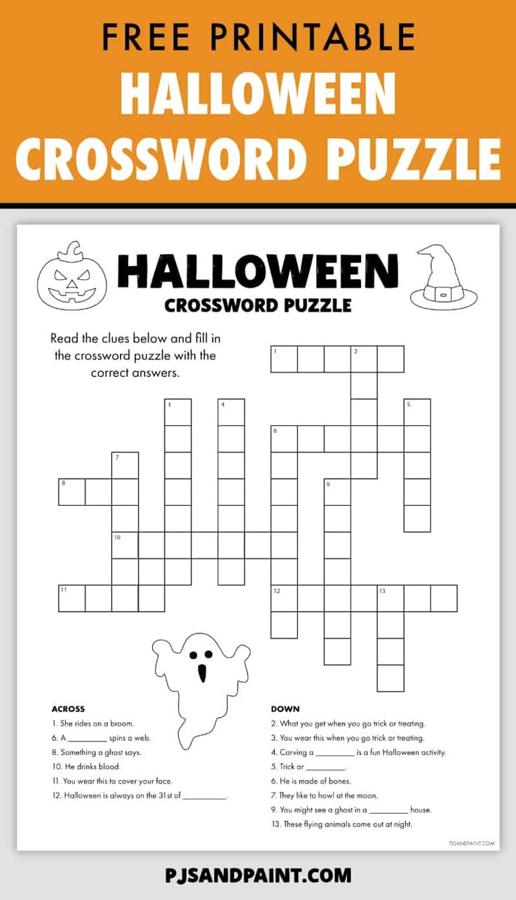 Free Printable Halloween Crossword Puzzle within Halloween Crosswords Printable