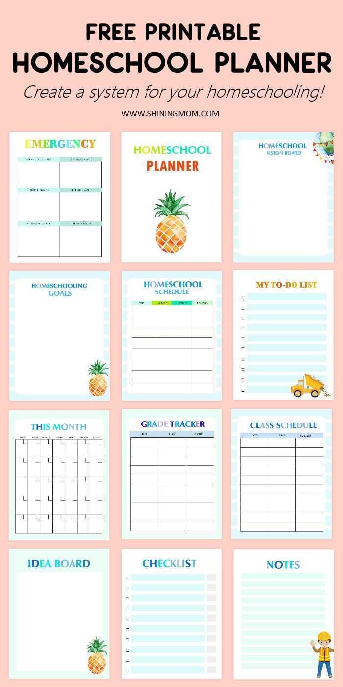 Free Printable Homeschool Planner – 15 Awesome Templates! intended for Homeschool Planner Free Printable