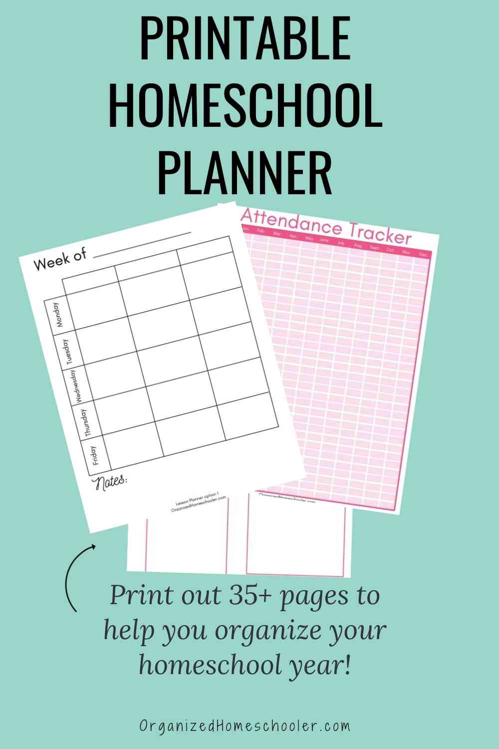 Free Printable Homeschool Planner ~ The Organized Homeschooler throughout Homeschool Planner Printable Free