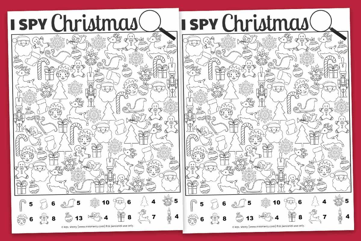 Free Printable I Spy Christmas Activity | Mrs. Merry in Christmas Hidden Picture Free Printable