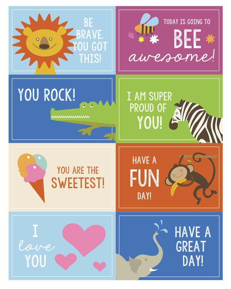 Free Printable Lunch Box Notes + Jokes | Lil&amp;#039; Luna inside Lunch Box Notes Free Printables