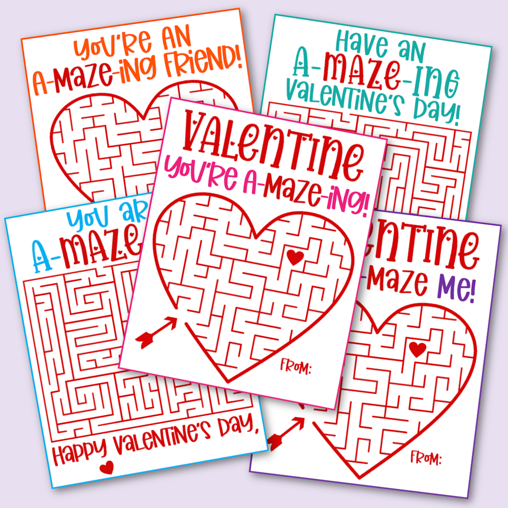 Free Printable Maze Valentine&amp;#039;S Day Cards - Kara Creates pertaining to Valentine&amp;amp;#039;s Day Maze Free Printable