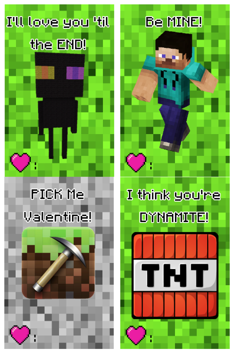 Free Printable Minecraft Valentine&amp;#039;S Day Cards - Making Lemonade intended for Minecraft Valentine Cards Printable Free