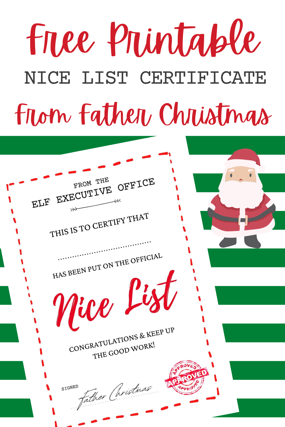 Free Printable: Nice List Certificate Template - Hodgepodgedays in Printable Nice List Certificate Free