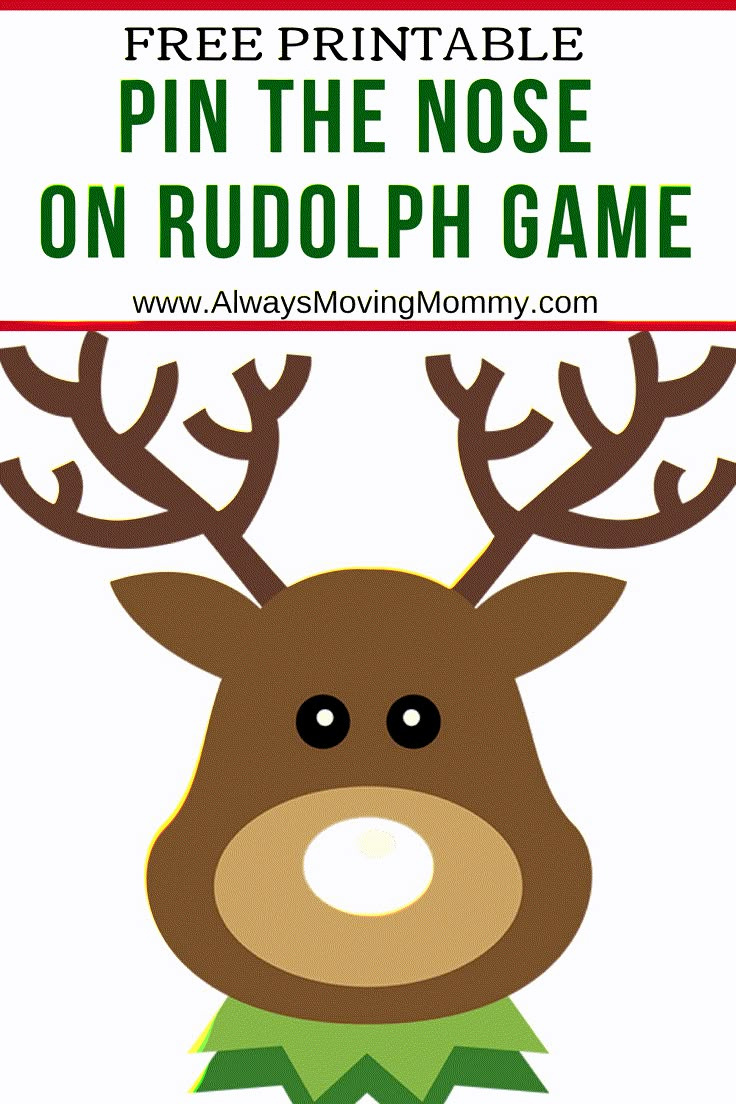 Free Printable Pin The Nose On Rudolph Christmas Game - Always within Free Printable Pin The Nose On Rudolph