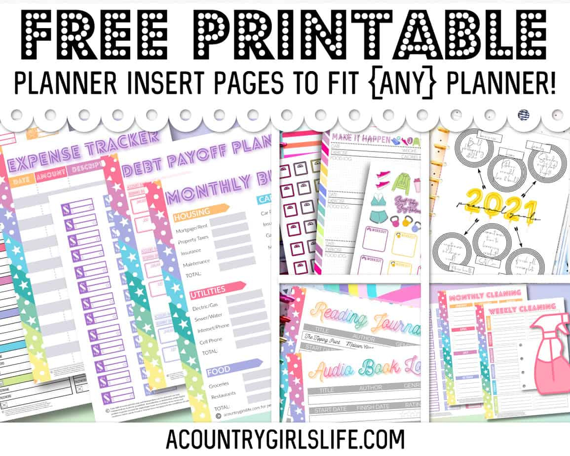 Free Printable Planner Inserts For {Any} Size Planner! - A Country inside A6 Planner Printables Free