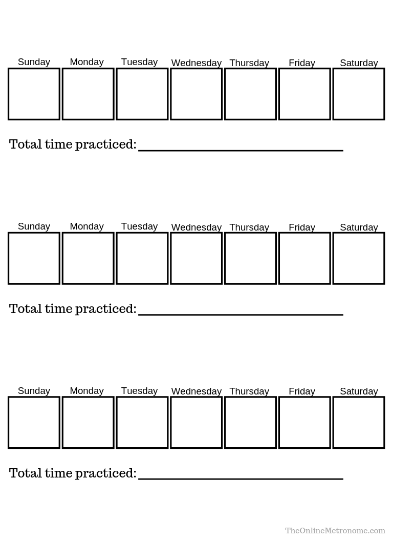 Free Printable Practice Journals For Musicians in Music Practice Chart Printable Free