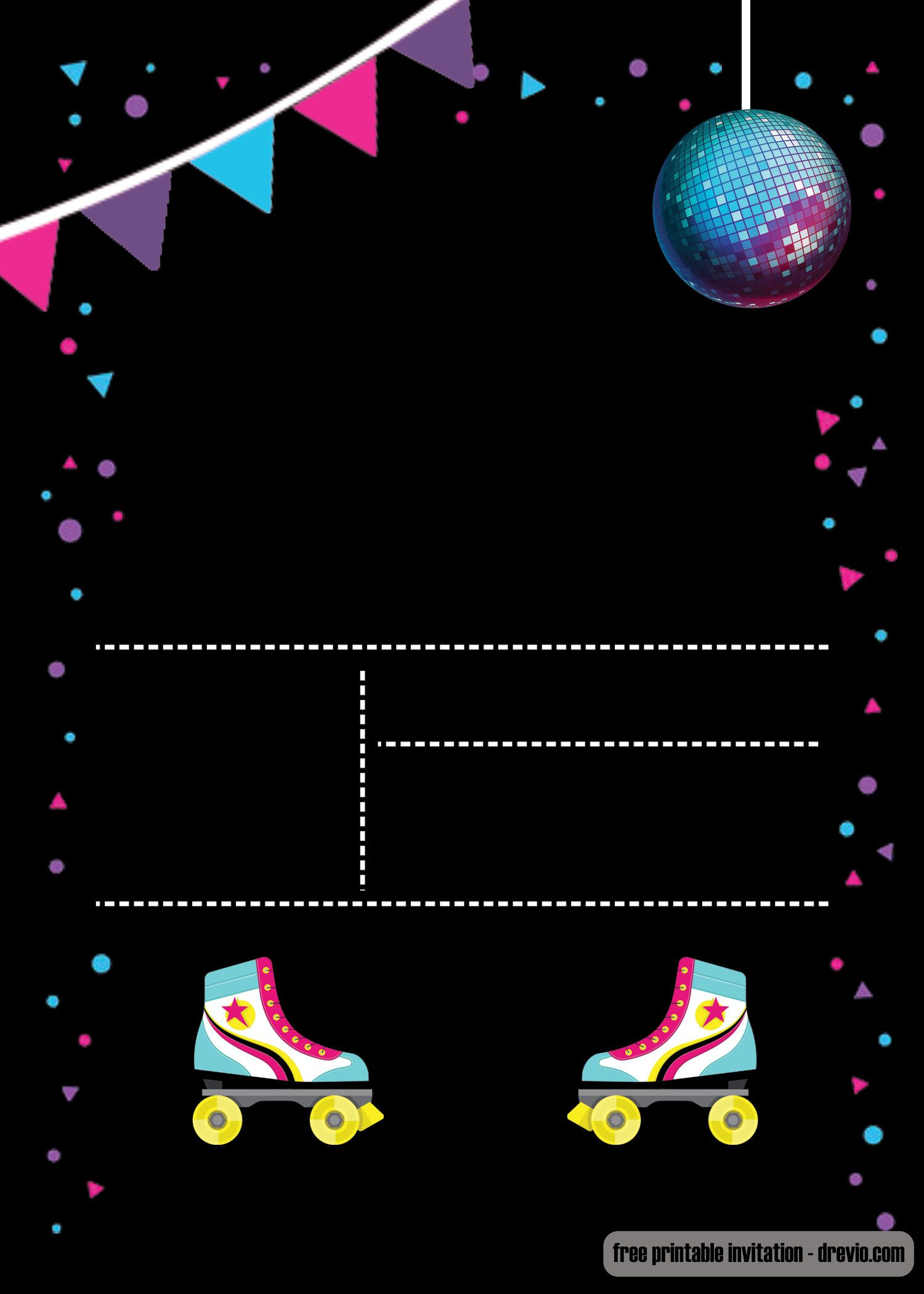 Free Printable Roller Skating Invitation Template | Roller Skating intended for Free Printable Roller Skating Party Invitations