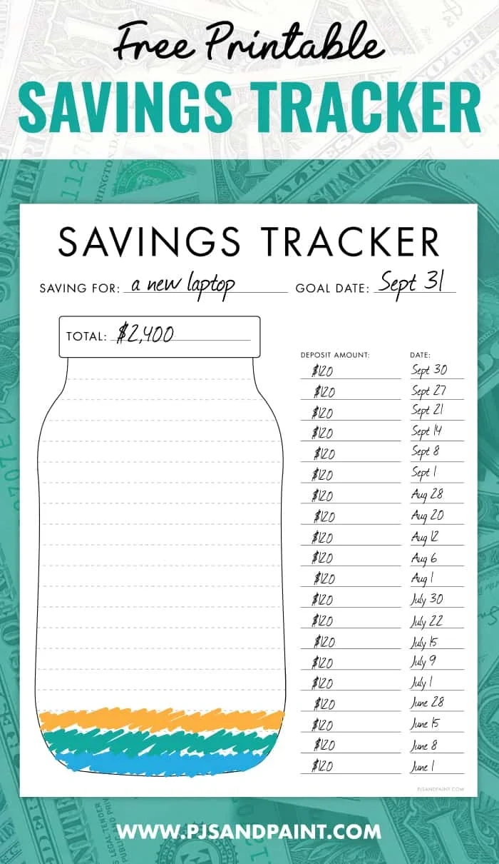 Free Printable Savings Tracker - Budgeting Printables within Savings Tracker Printable Free