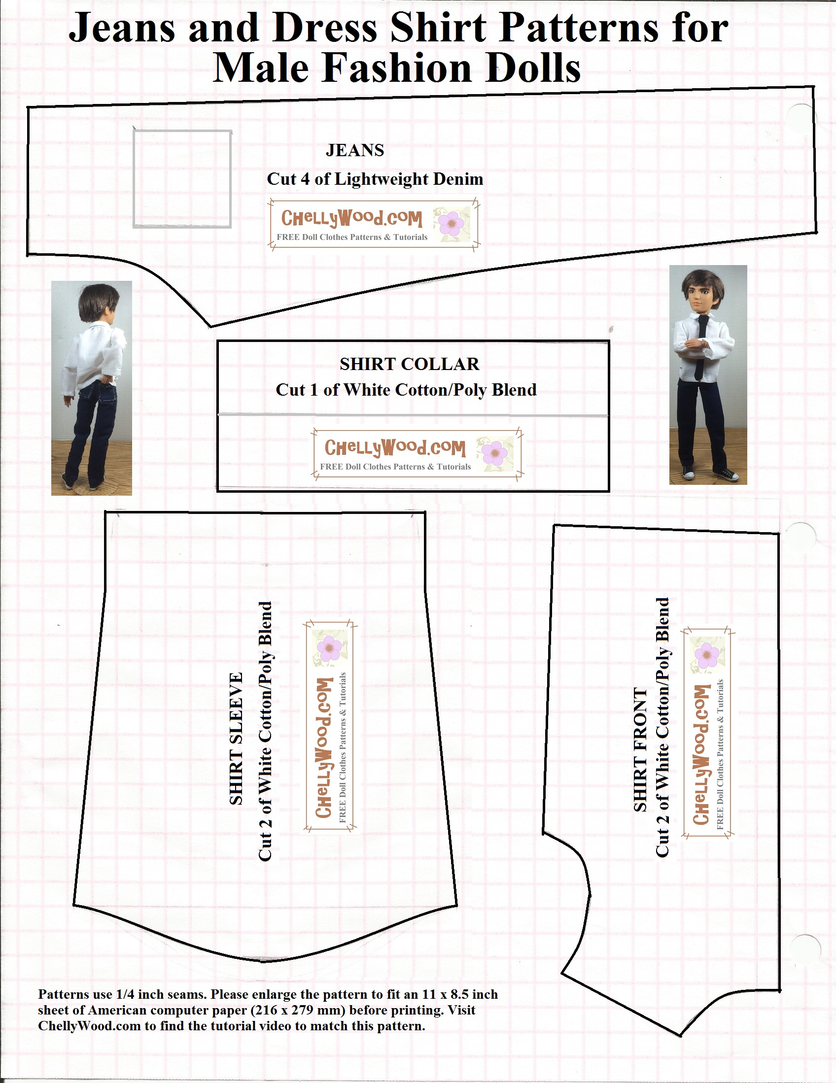 Free Printable #Sewing Patterns For Ken #Dolls&amp;#039; #Clothes with Free Printable Sewing Patterns For Ken Doll Clothes