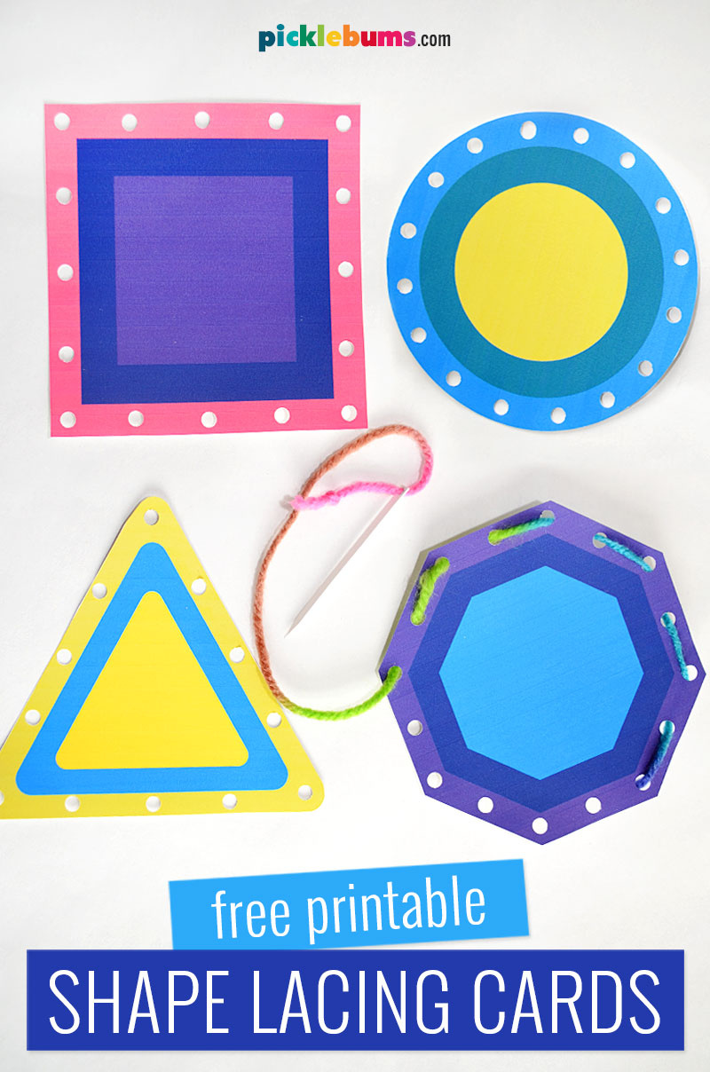 Free Printable Shape Lacing Cards - Picklebums for Lacing Cards Free Printable