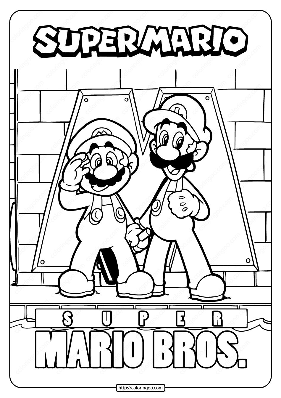 Free Printable Super Mario Bros Coloring Page throughout Mario Brothers Coloring Pages Free Printable