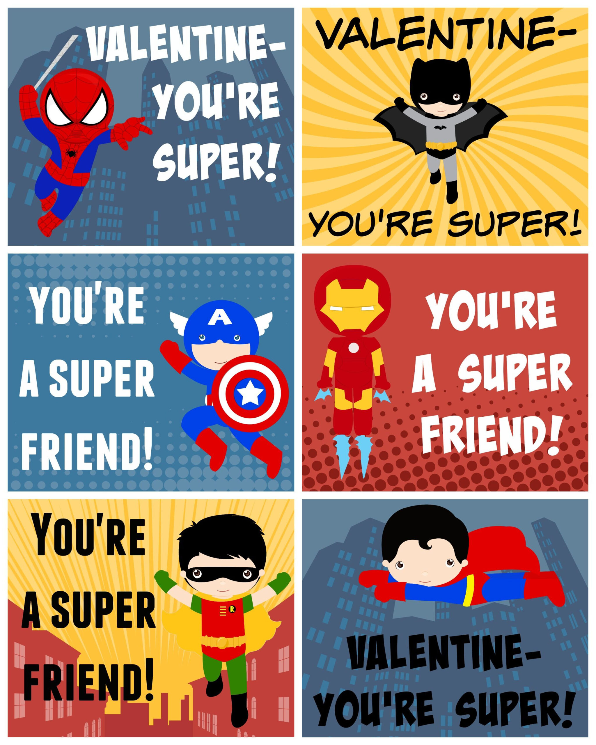 Free Printable Superhero Valentines pertaining to Free Printable Superhero Valentines