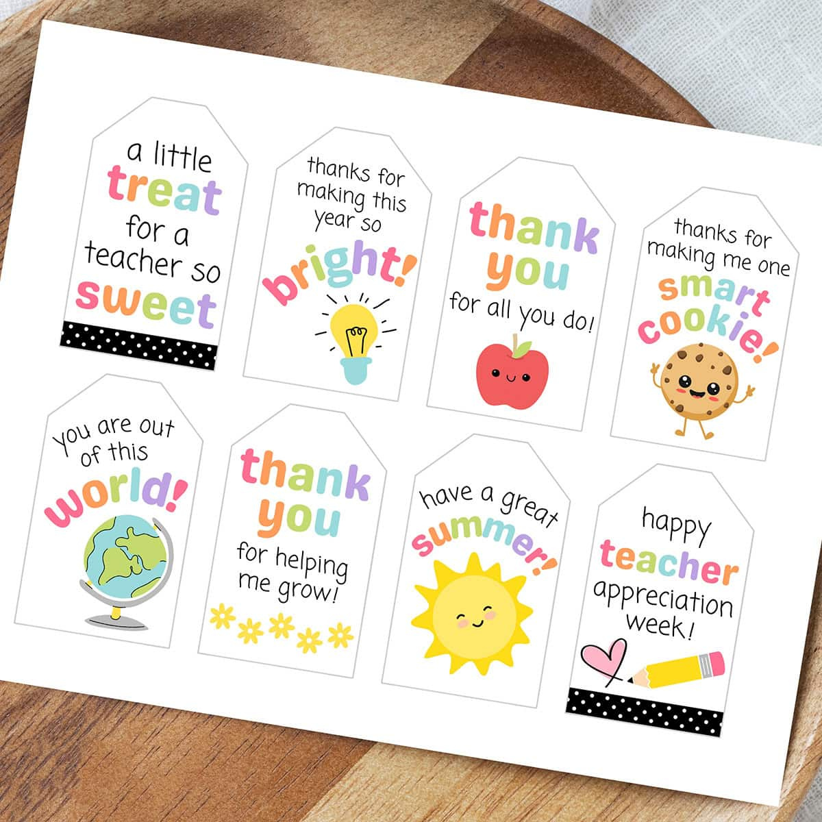 Free Printable Teacher Appreciation Gift Tags - Aubree Originals intended for Teacher Gift Tags Free Printable