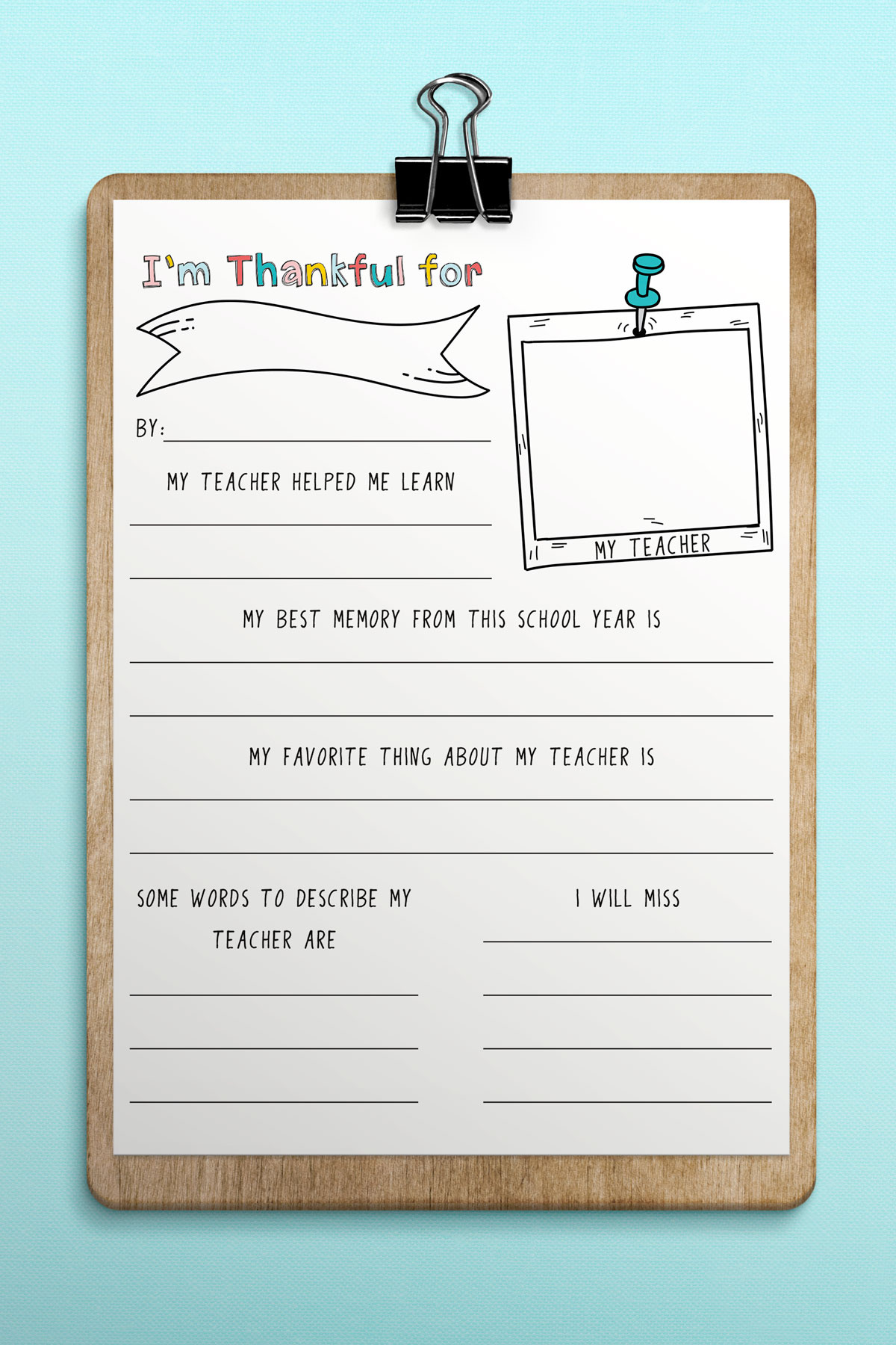 Free Printable Teacher Appreciation Questionnaire Gift pertaining to Free Printable Teacher Appreciation Questionnaire