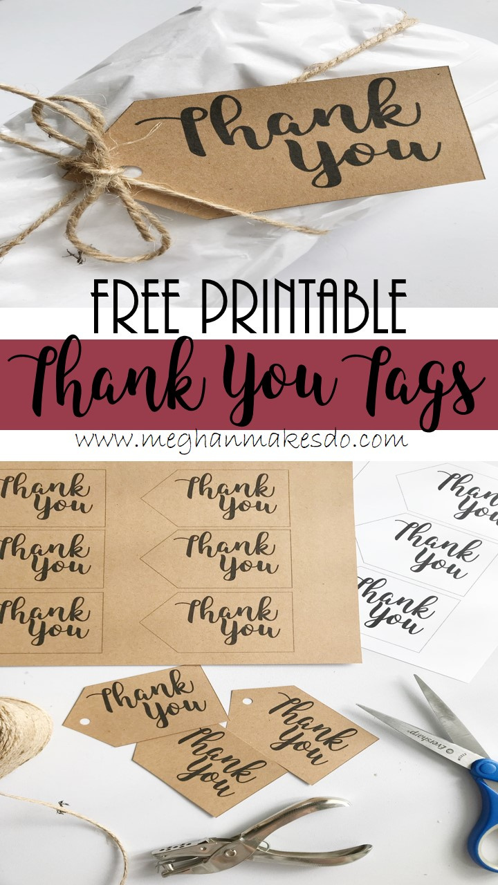 Free Printable Thank You Tags — Meghan Makes Do regarding Free Thank You Tags Printable