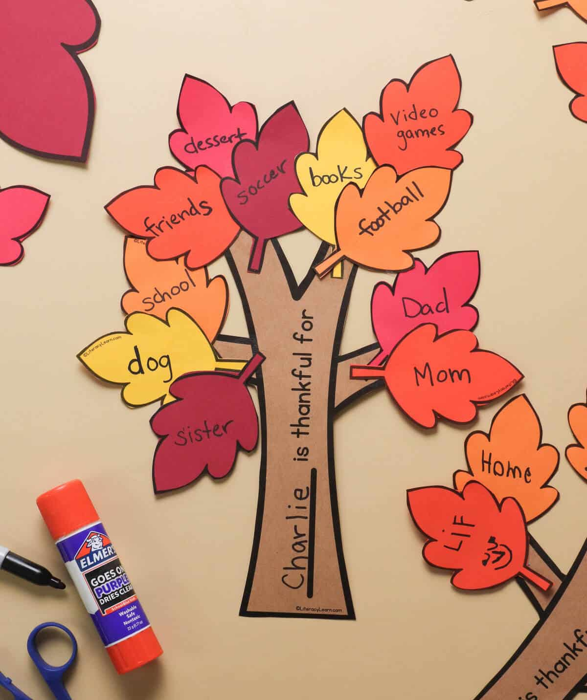 Free Printable Thankful Tree With Leaves - Literacy Learn pertaining to Free Printable Thankful Tree Leaves