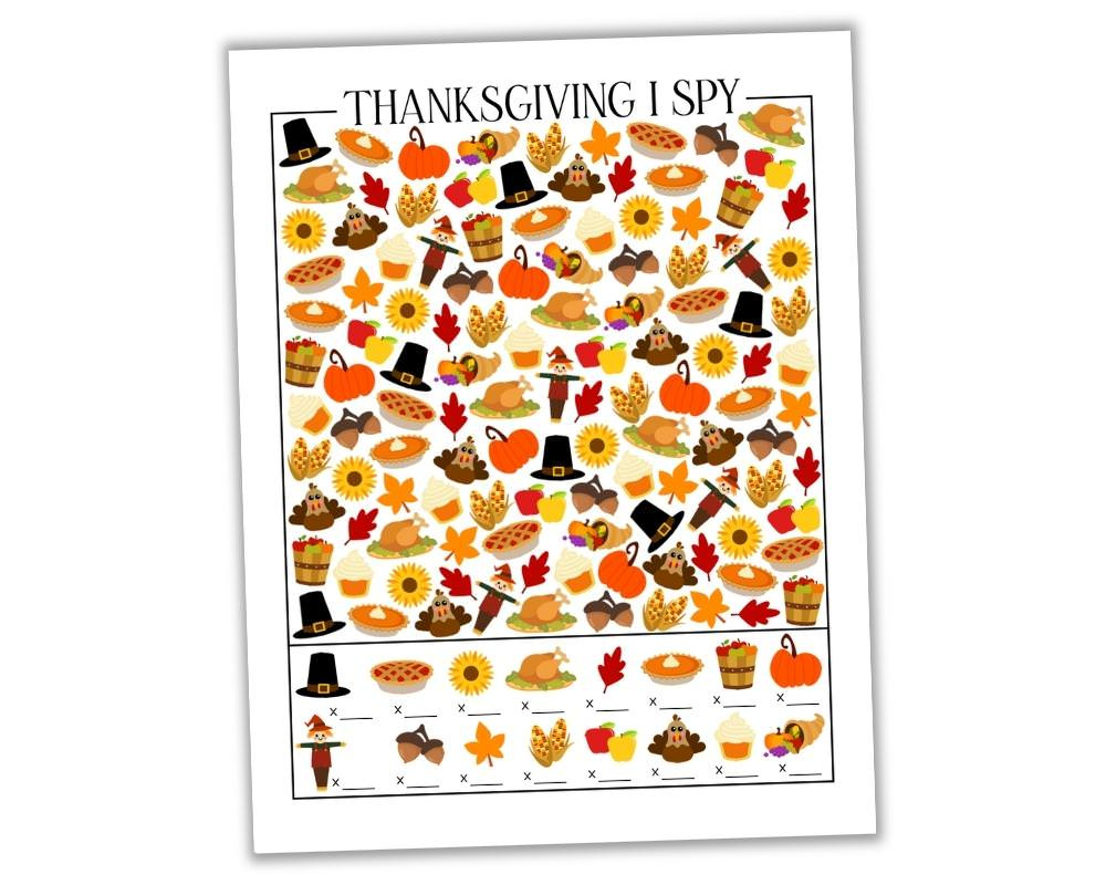 Free Printable Thanksgiving I Spy Sheet (+ Answer Key!) - The for Thanksgiving I Spy Free Printable