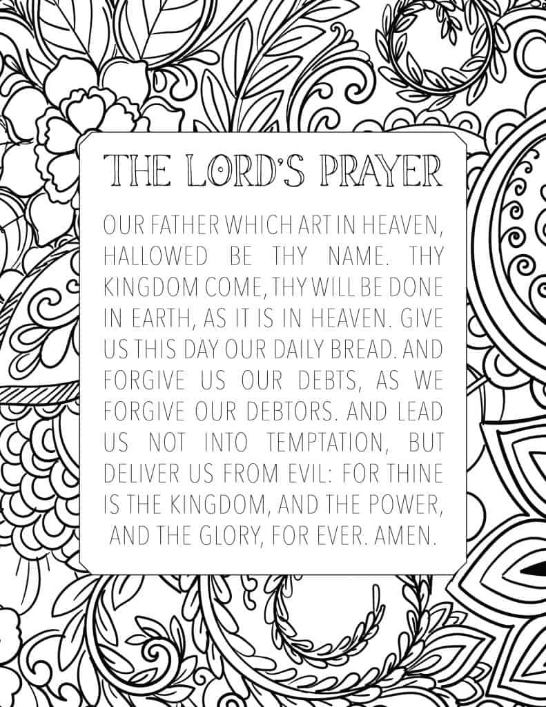 Free Printable The Lord&amp;#039;S Prayer Coloring Page - My Printable Faith with Free Printable Prayer Coloring Pages