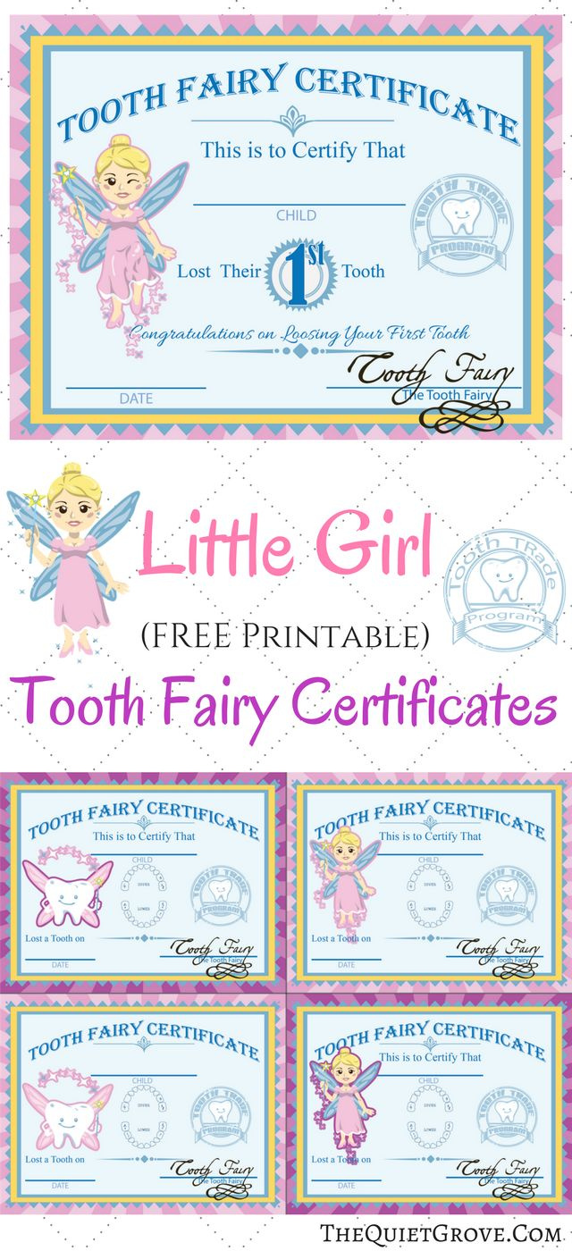 Free Printable Tooth Fairy Certificates in Printable Tooth Fairy Certificates Free