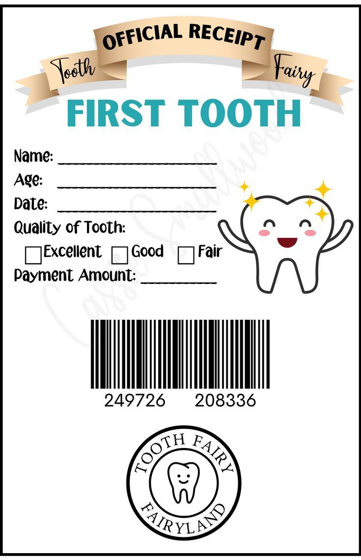 Free Printable Tooth Fairy Receipt For First Tooth with regard to Tooth Fairy Receipt Printable Free