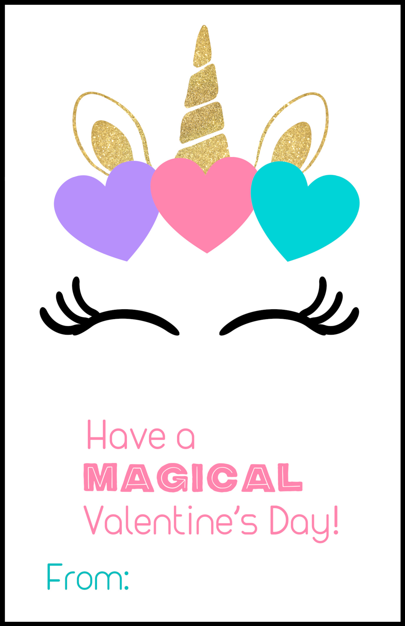 Free Printable Unicorn Valentine Cards - Paper Trail Design inside Free Printable Unicorn Valentine