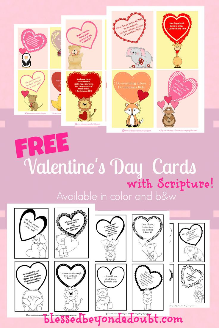 Free Printable Valentine Cards: Kids Bible Verse Cards - Blessed pertaining to Free Printable Scripture Valentines