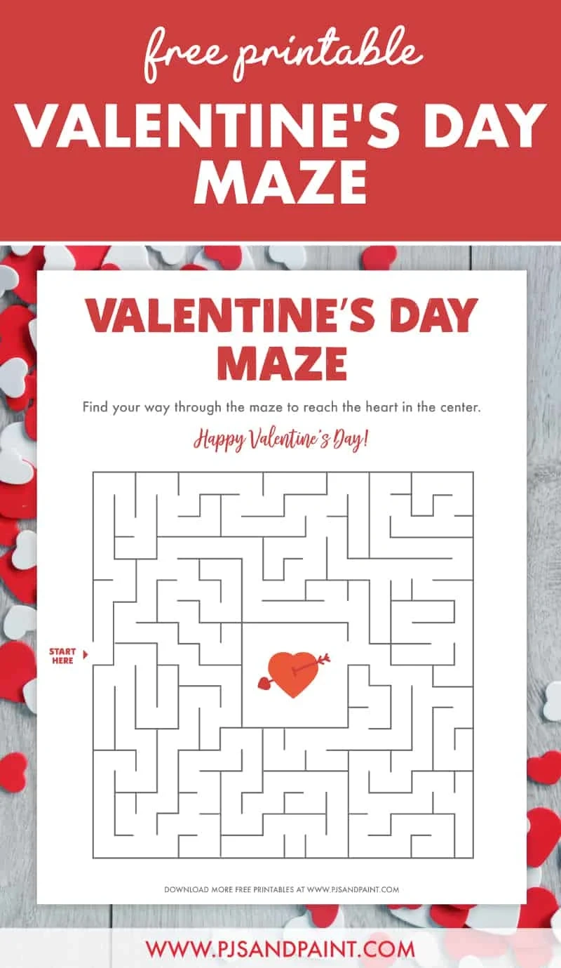 Free Printable Valentine&amp;#039;S Day Maze - Pjs And Paint pertaining to Free Printable Valentine Game