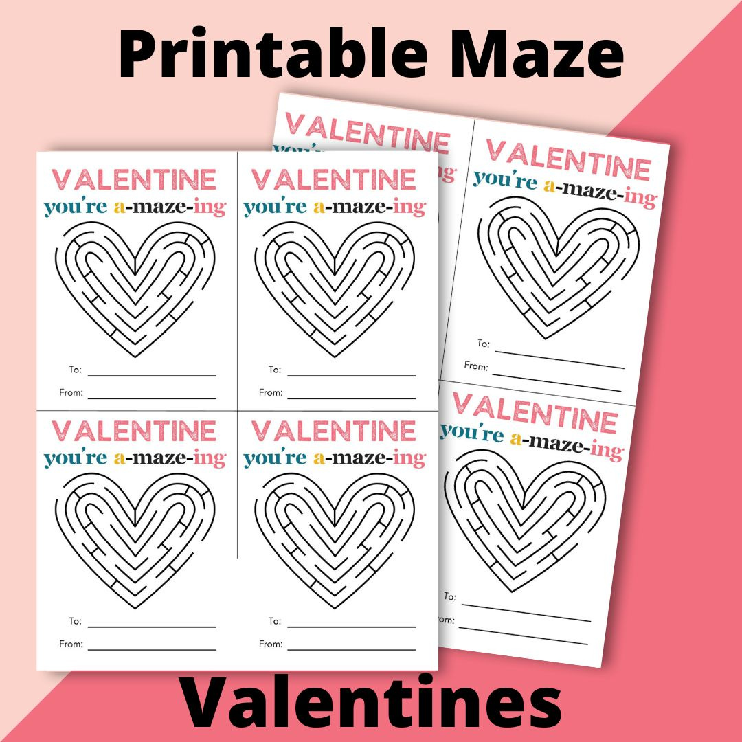 Free Printable Valentines Maze Cards - Brooklyn Berry Designs inside Free Printable Valentine Mazes