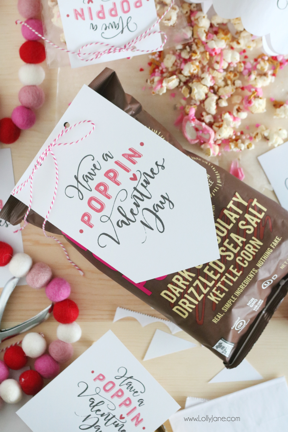 Free Printable Valentines Popcorn Tag in Free Printable Valentine Popcorn Wrappers